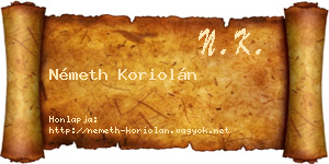 Németh Koriolán névjegykártya